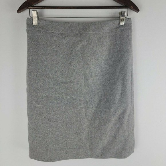 Like New! J Crew Sz 6 The Pencil Skirt Fully Lined Grey Wool Vented Skirt - Picture 1 of 6